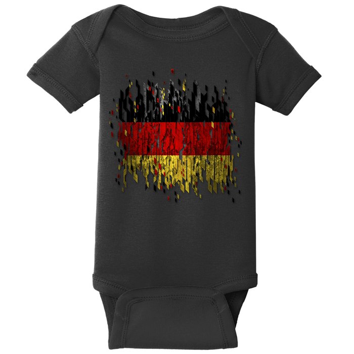 Deutschland Germany Torn German Flag Baby Bodysuit