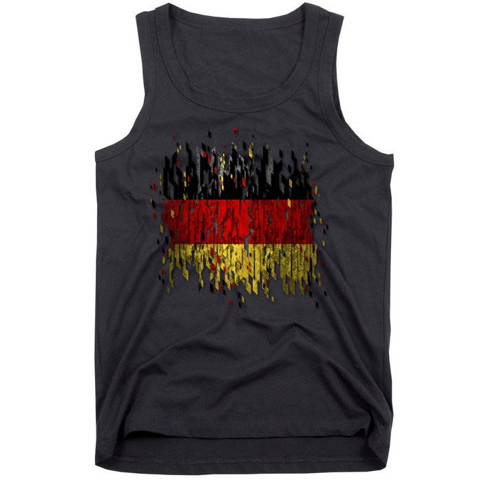 Deutschland Germany Torn German Flag Tank Top