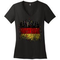 Deutschland Germany Torn German Flag Women's V-Neck T-Shirt