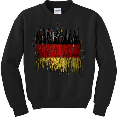 Deutschland Germany Torn German Flag Kids Sweatshirt