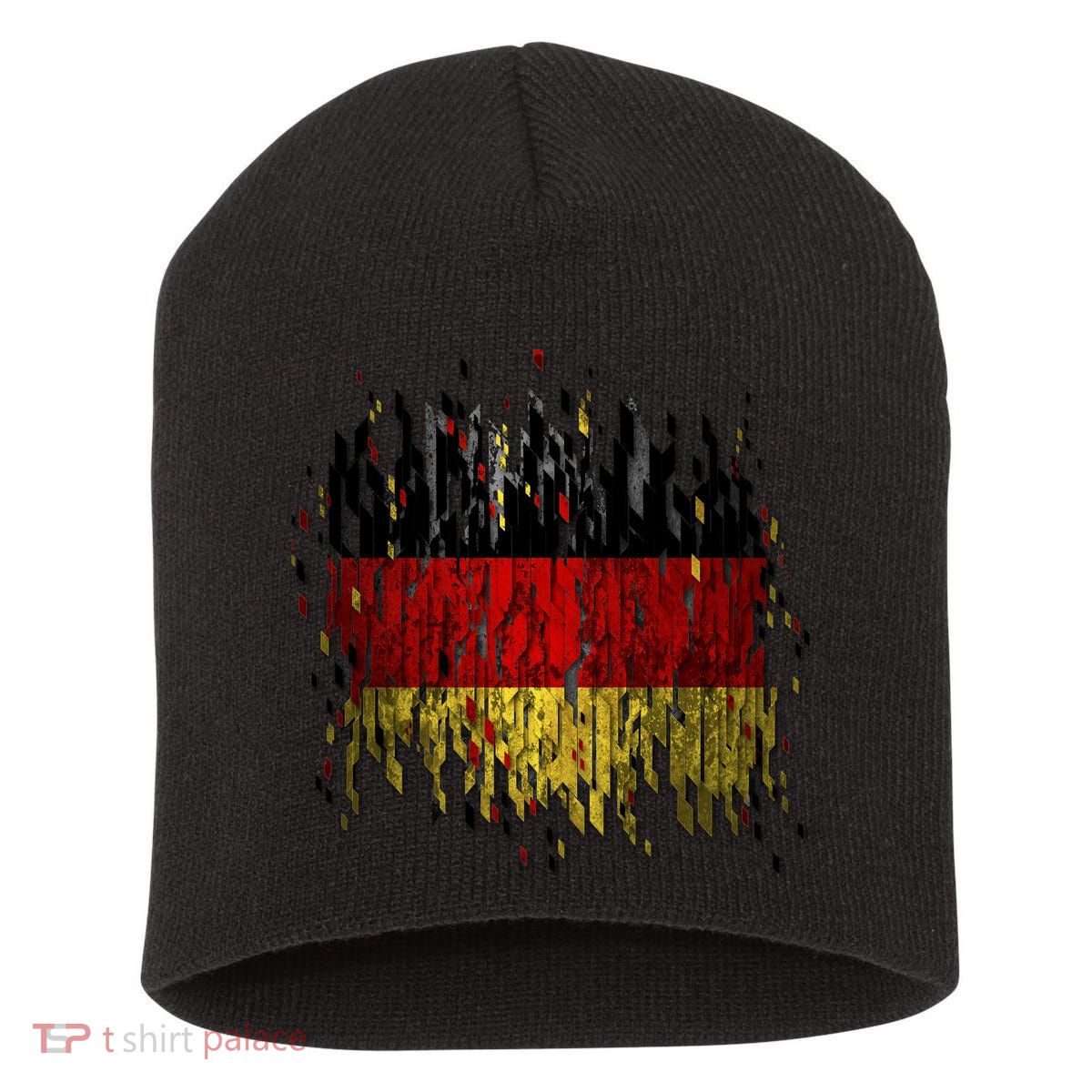 Deutschland Germany Torn German Flag Short Acrylic Beanie