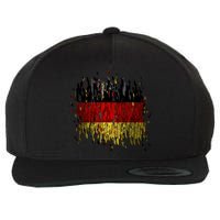 Deutschland Germany Torn German Flag Wool Snapback Cap