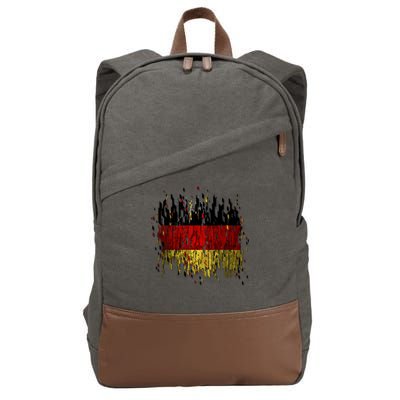 Deutschland Germany Torn German Flag Cotton Canvas Backpack