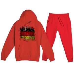 Deutschland Germany Torn German Flag Premium Hooded Sweatsuit Set