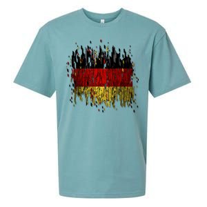 Deutschland Germany Torn German Flag Sueded Cloud Jersey T-Shirt