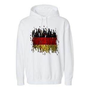 Deutschland Germany Torn German Flag Garment-Dyed Fleece Hoodie