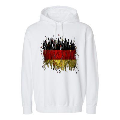 Deutschland Germany Torn German Flag Garment-Dyed Fleece Hoodie