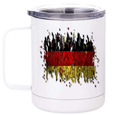 Deutschland Germany Torn German Flag 12 oz Stainless Steel Tumbler Cup