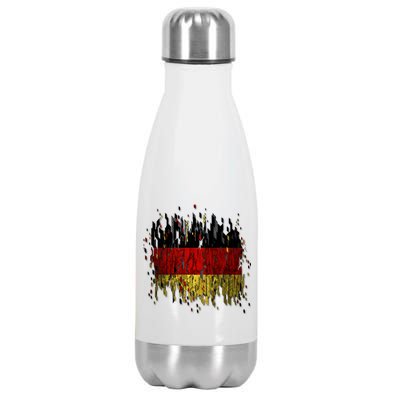 Deutschland Germany Torn German Flag Stainless Steel Insulated Water Bottle