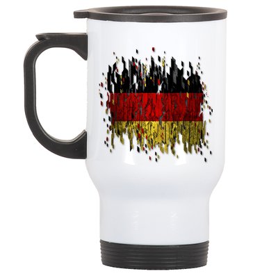 Deutschland Germany Torn German Flag Stainless Steel Travel Mug