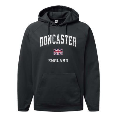 Doncaster England Vintage Athletic Sports Performance Fleece Hoodie