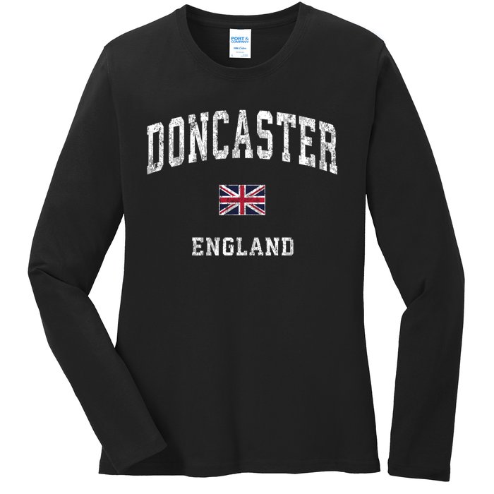 Doncaster England Vintage Athletic Sports Ladies Long Sleeve Shirt