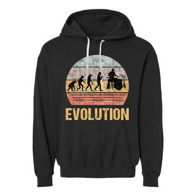 Drummer Evolution Vintage Retro Garment-Dyed Fleece Hoodie