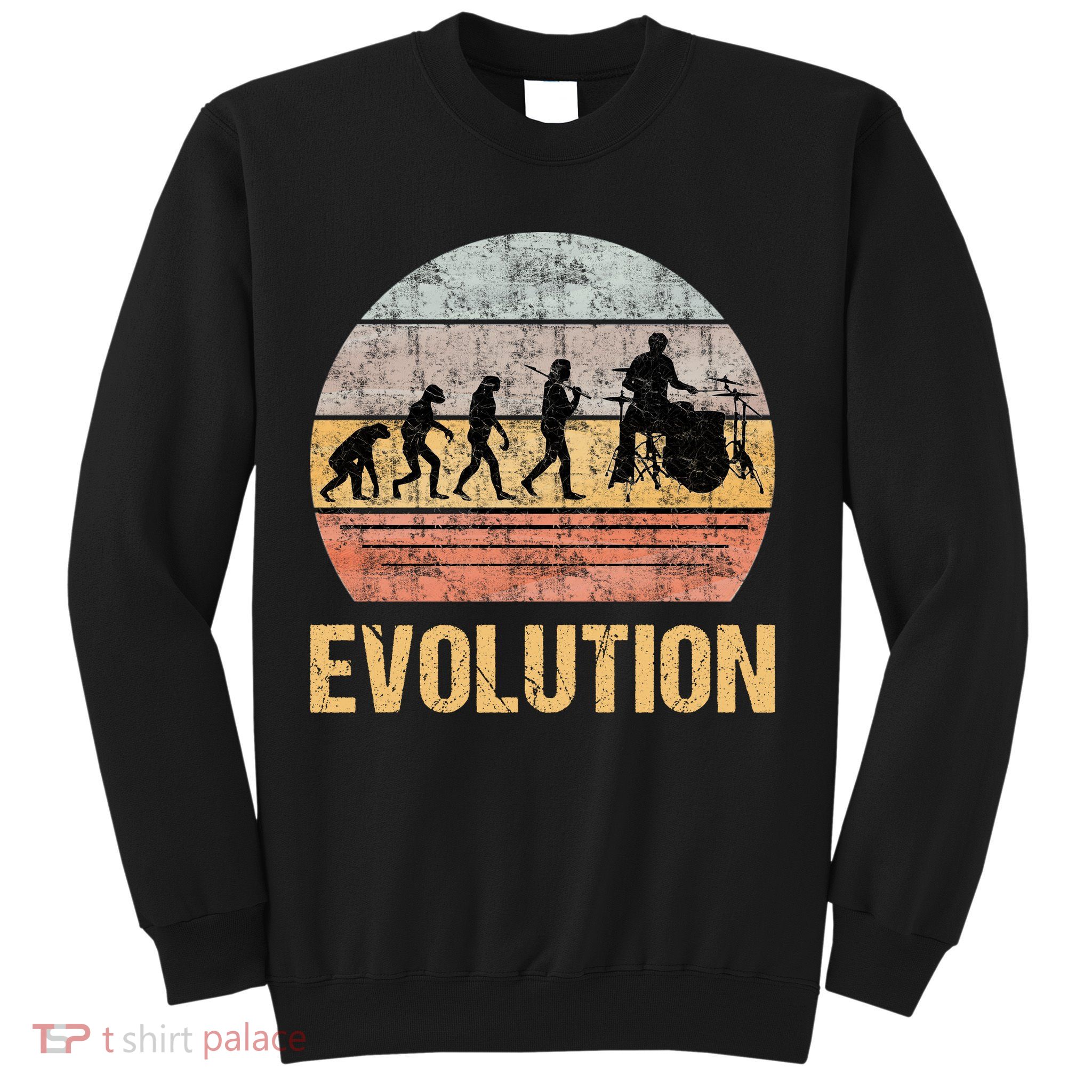Drummer Evolution Vintage Retro Sweatshirt