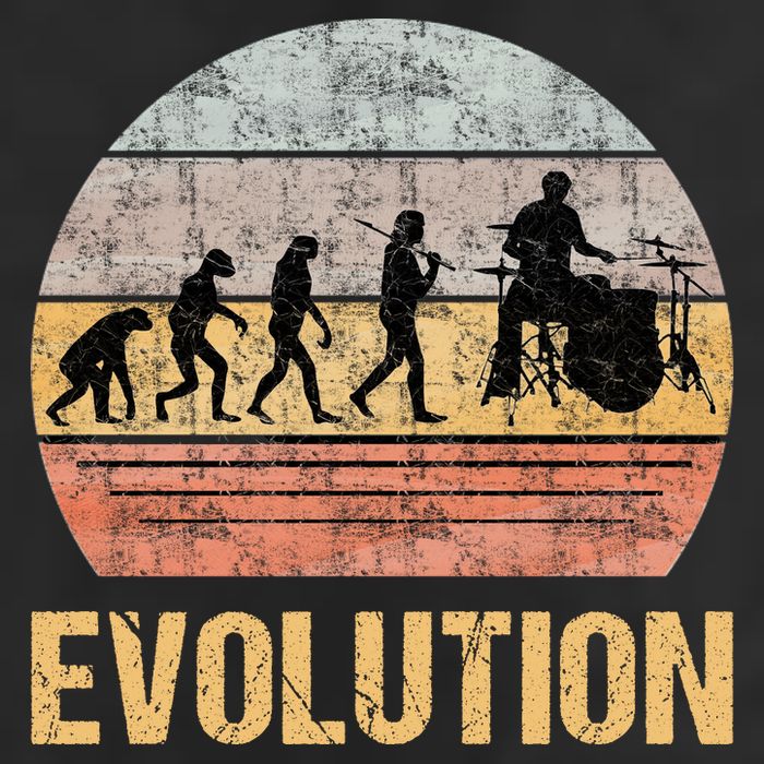 Drummer Evolution Vintage Retro Beanie