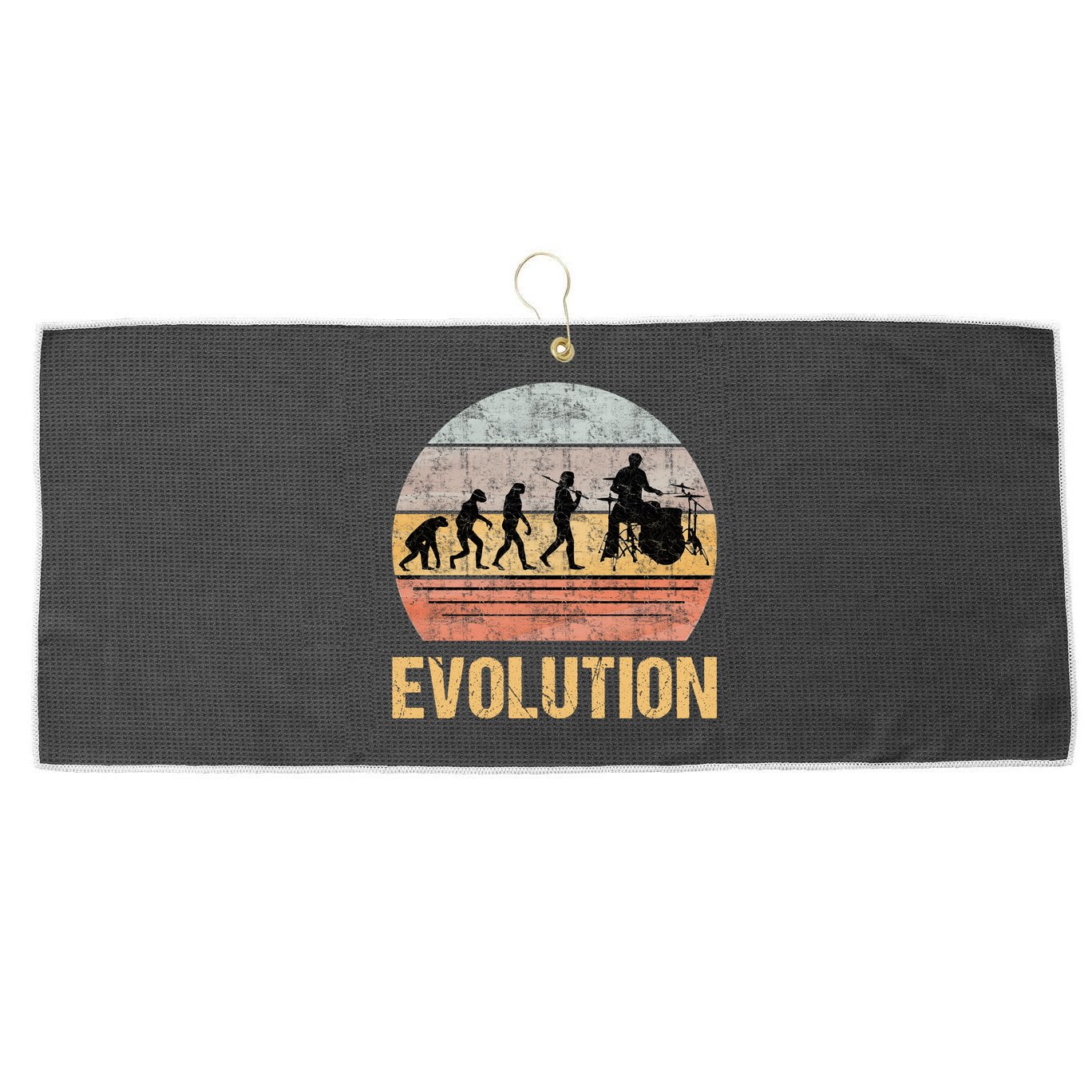 Drummer Evolution Vintage Retro Large Microfiber Waffle Golf Towel