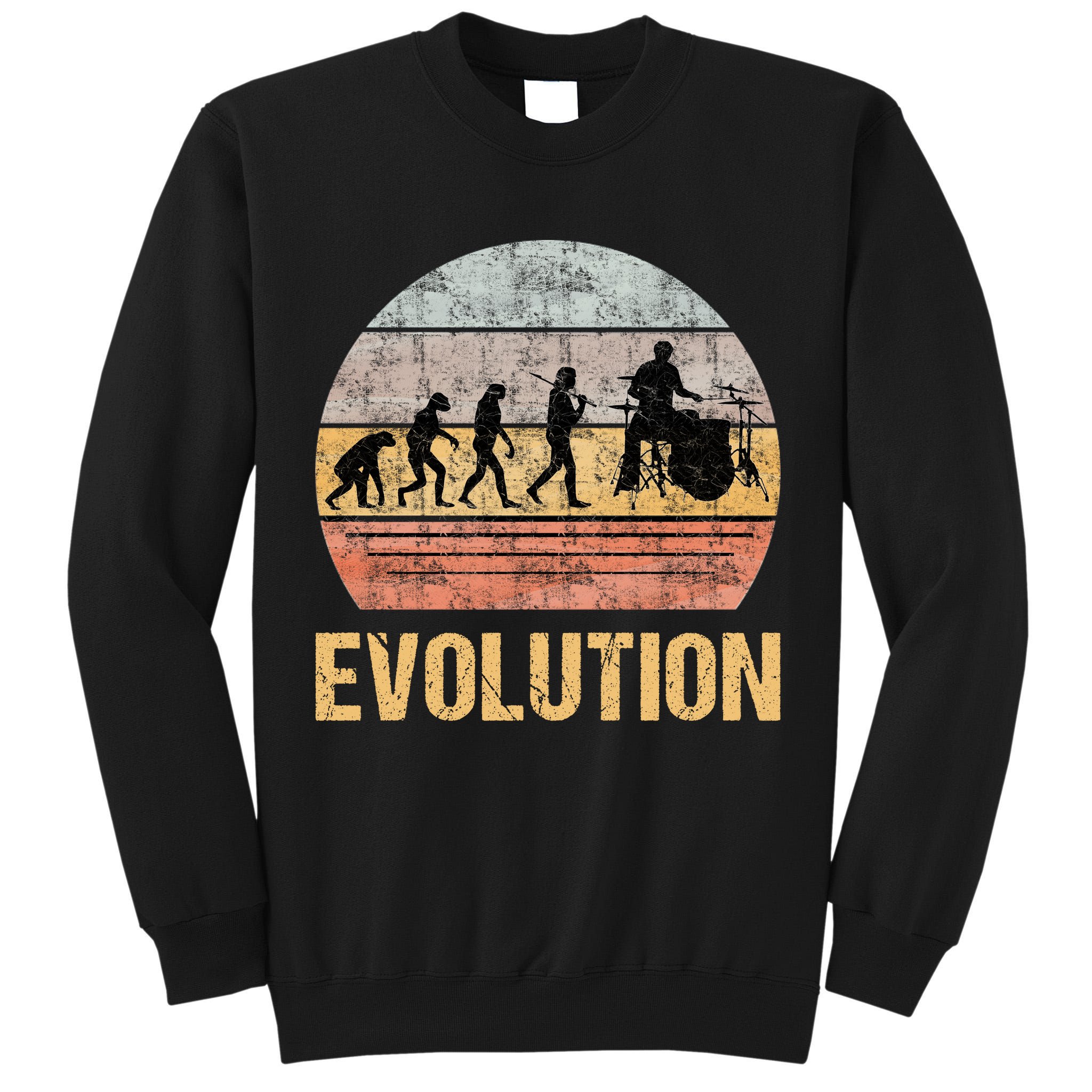 Drummer Evolution Vintage Retro Tall Sweatshirt