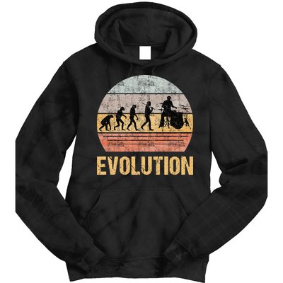 Drummer Evolution Vintage Retro Tie Dye Hoodie