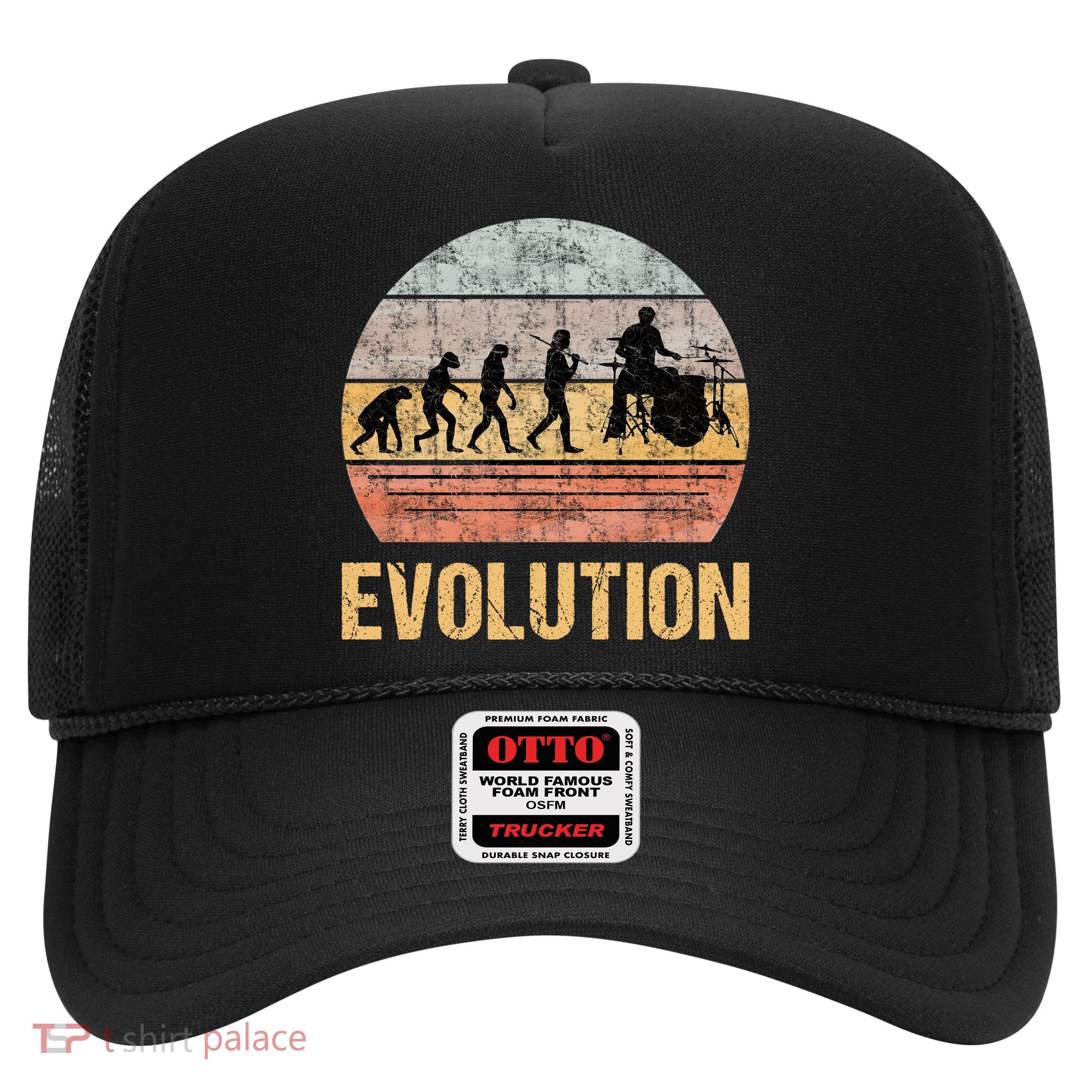 Drummer Evolution Vintage Retro Trucker Hat