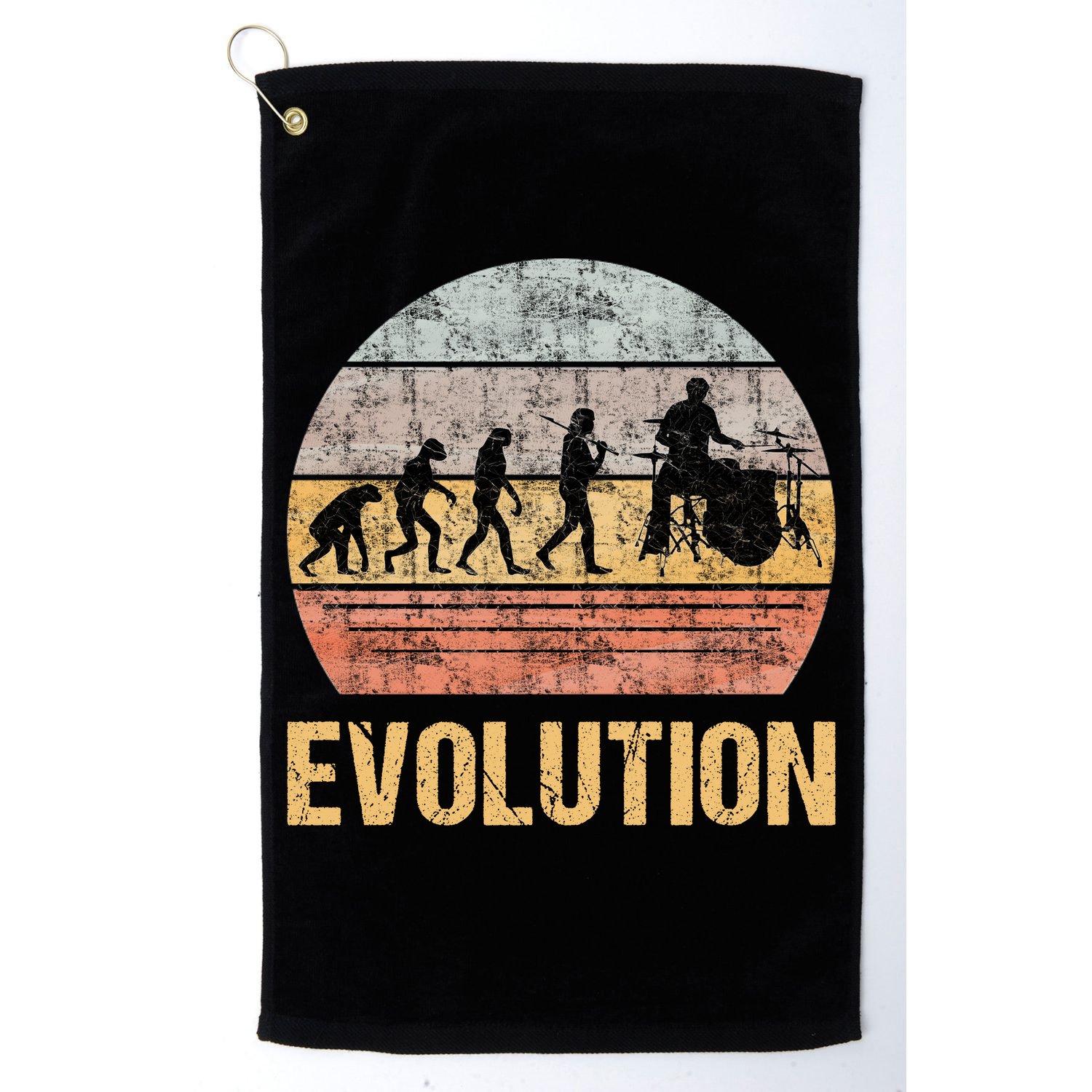 Drummer Evolution Vintage Retro Golf Towel