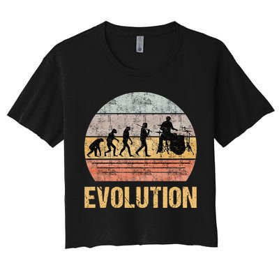 Drummer Evolution Vintage Retro Crop Top