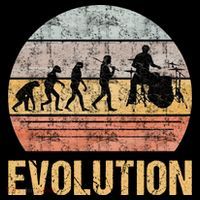 Drummer Evolution Vintage Retro Womens T-Shirt