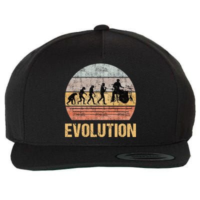 Drummer Evolution Vintage Retro Wool Snapback Cap
