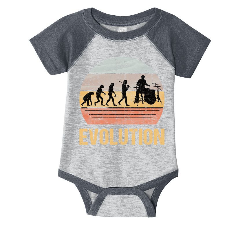 Drummer Evolution Vintage Retro Infant Baby Jersey Bodysuit