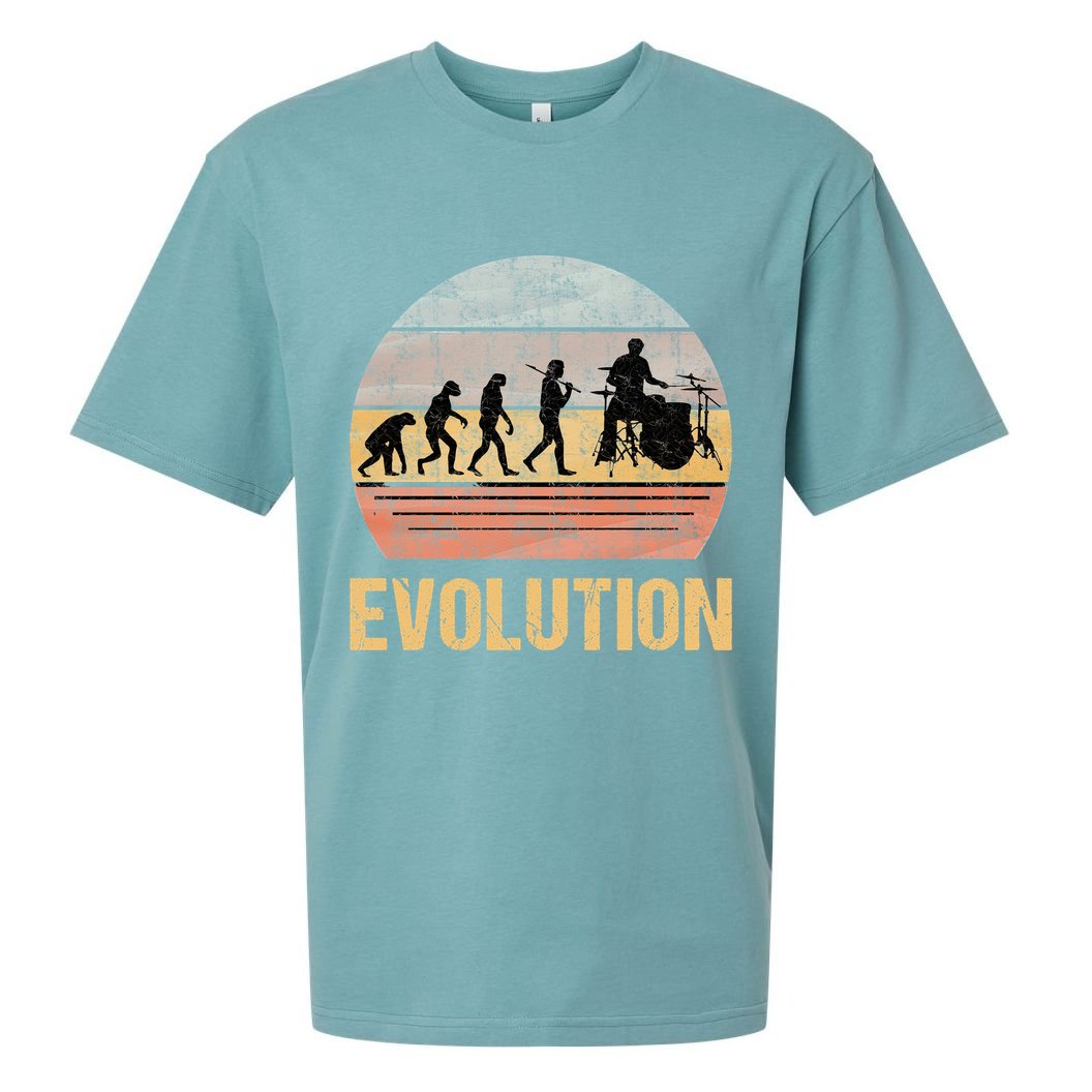 Drummer Evolution Vintage Retro Sueded Cloud Jersey T-Shirt