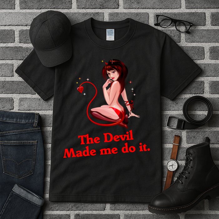 Devil Made Me Do It Funny Tall T-Shirt