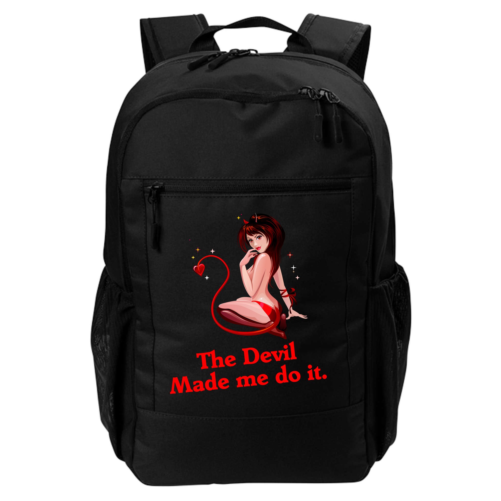 Devil Made Me Do It Funny Backpack