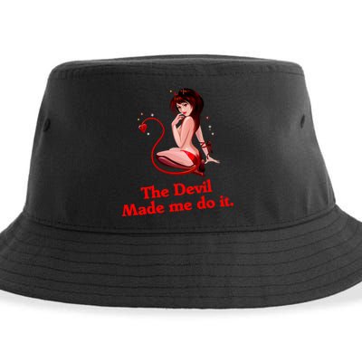 Devil Made Me Do It Funny Sustainable Bucket Hat