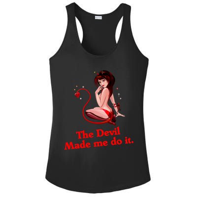 Devil Made Me Do It Funny Ladies PosiCharge Competitor Racerback Tank