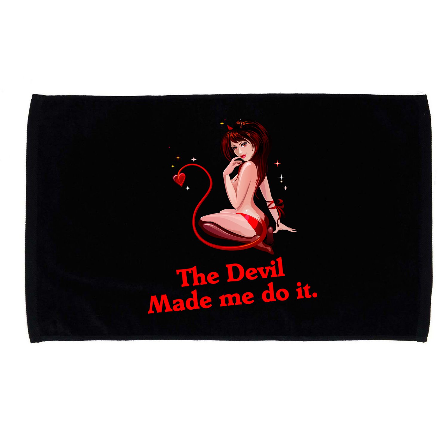 Devil Made Me Do It Funny Microfiber Hand Towel