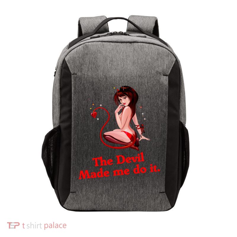 Devil Made Me Do It Funny Vector Backpack