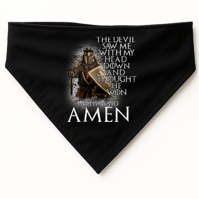 Devil Though He Won Until I Said Amen USA-Made Doggie Bandana