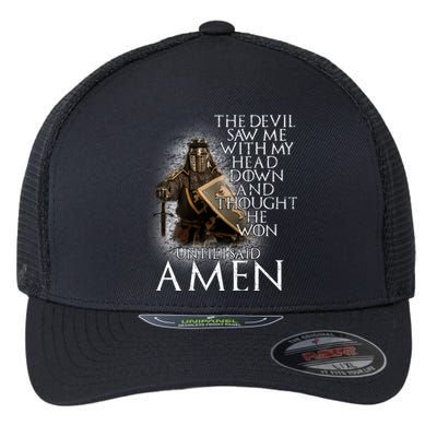 Devil Though He Won Until I Said Amen Flexfit Unipanel Trucker Cap