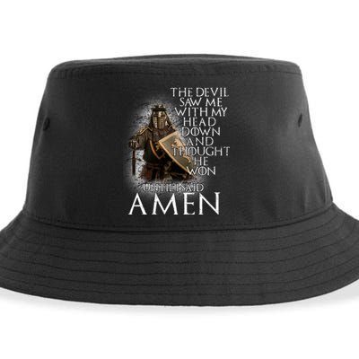 Devil Though He Won Until I Said Amen Sustainable Bucket Hat