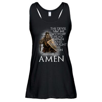 Devil Though He Won Until I Said Amen Ladies Essential Flowy Tank