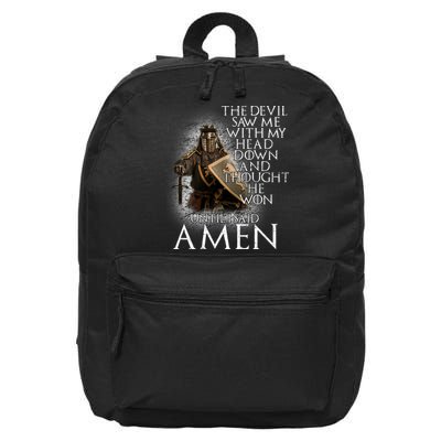 Devil Though He Won Until I Said Amen 16 in Basic Backpack