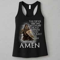 Devil Though He Won Until I Said Amen Womens Tank Top