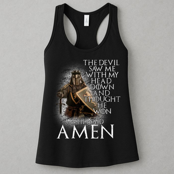 Devil Though He Won Until I Said Amen Womens Tank Top