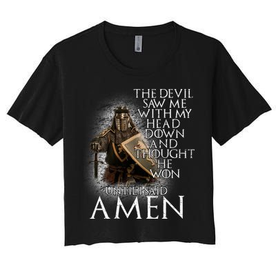 Devil Though He Won Until I Said Amen Crop Top