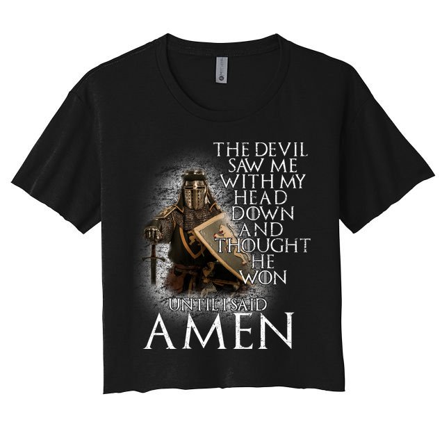Devil Though He Won Until I Said Amen Crop Top