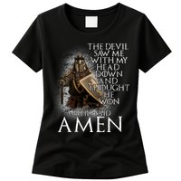 Devil Though He Won Until I Said Amen Womens T-Shirt