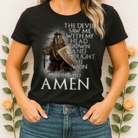 Devil Though He Won Until I Said Amen Womens T-Shirt