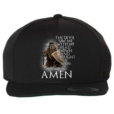 Devil Though He Won Until I Said Amen Wool Snapback Cap