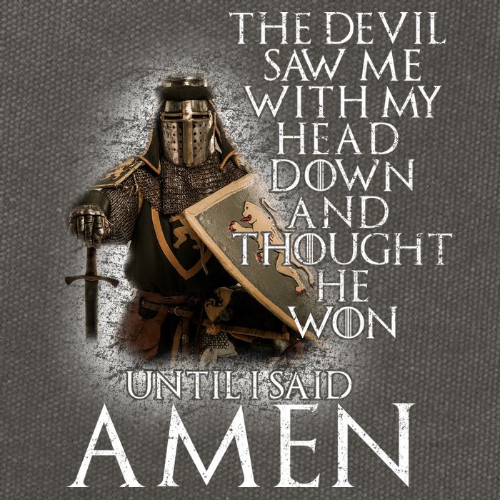 Devil Though He Won Until I Said Amen Cotton Canvas Backpack