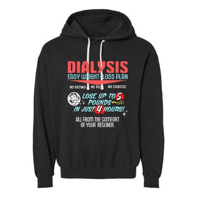 Dialysis Easy Weight Loss Plan A Funny Dialysis Garment-Dyed Fleece Hoodie