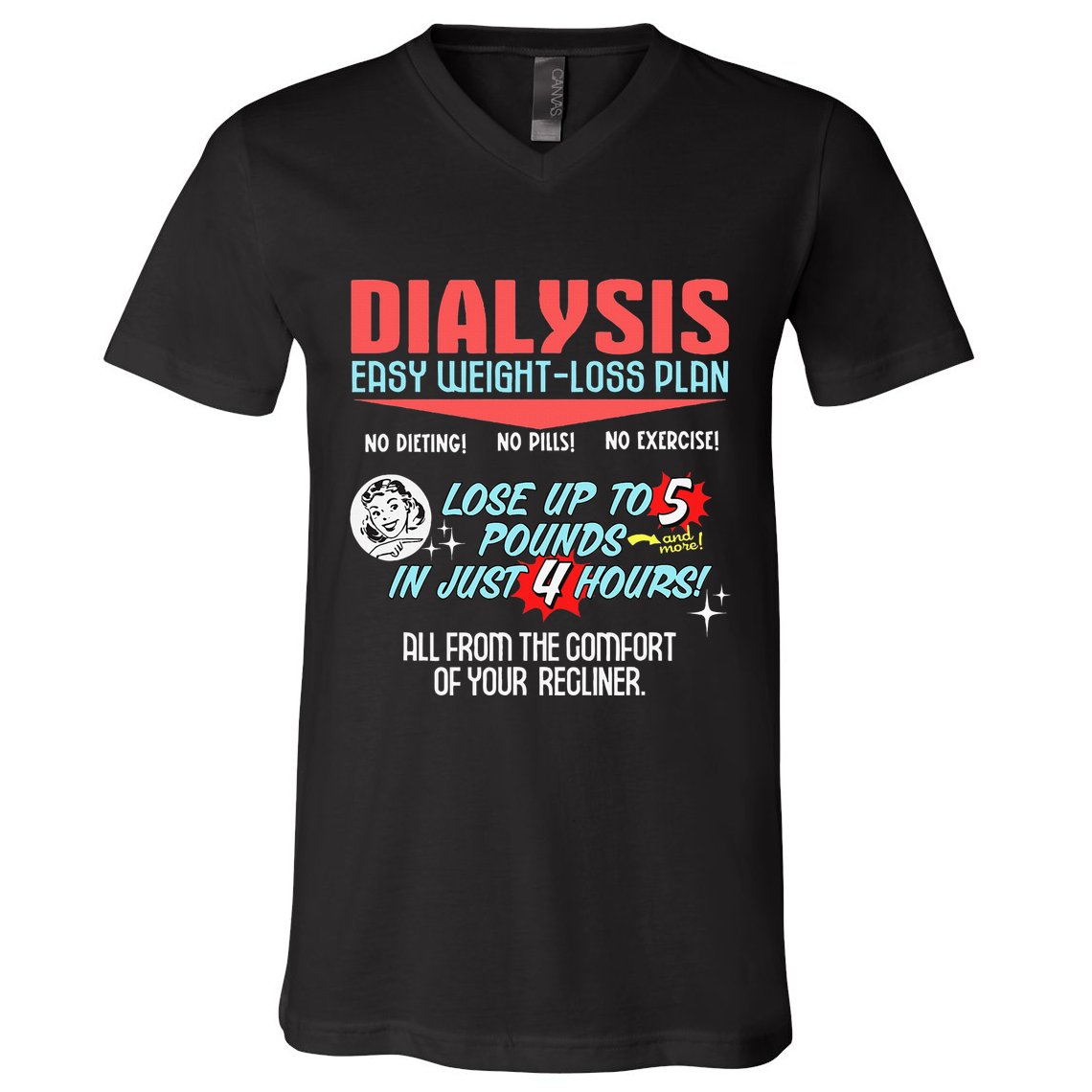 Dialysis Easy Weight Loss Plan A Funny Dialysis V-Neck T-Shirt